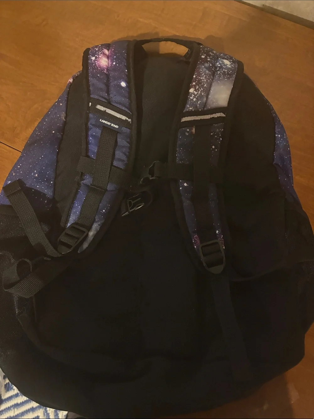 Lands' End Galaxy-Print Backpack in Navy and Purple